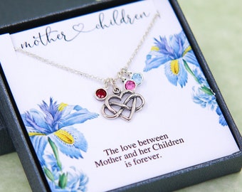 Children's Birthstones, Family Necklace, Personalized Gift for Mom, Mother Daughter Gift, Mum Birthday Gift, Mothers Day Gift, Mam Necklace