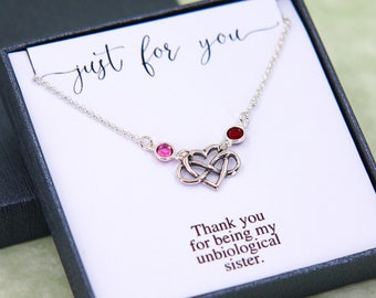 Unbiological Sister Necklace, Best Friend Birthday Gift, Best Friend Gifts, Personalized Jewelry, Best Friend Necklace, Birthstone Necklace