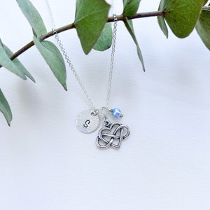 Unbiological Sister Necklace, Best Friend Gift, Personalized Gifts for Friend, Silver Initial Necklace, Birthstone Necklace, Bridesmaid Gift image 2