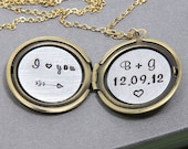 Secret Message Locket, Personalized Necklace, Locket Necklace, Personalized Locket, Wedding Gift, Anniversary Necklace, Custom Necklace