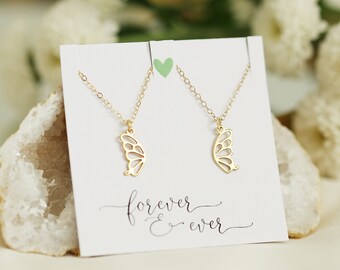 Butterfly best friend necklace discount