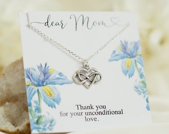New Mom Necklace, Mothers Necklace, Jewelry Gift for Mom, Mommy Necklace, Mom Birthday Gift, Silver Heart Necklace, Mothers day Jewelry