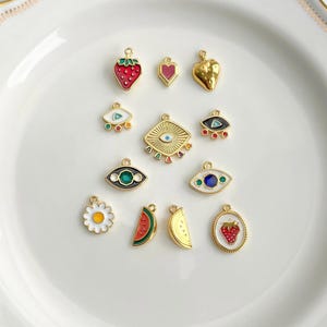 Guld individuell separat berlock, Lägg till berlocker, För anpassat halsband eller armband, DIY smyckestillverkningstillbehör