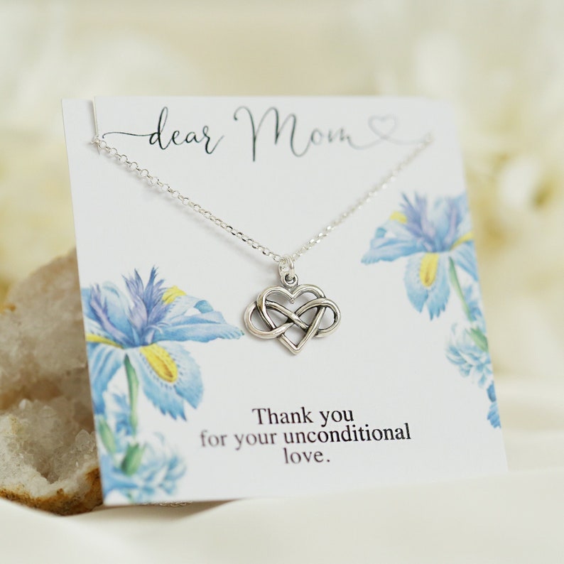 Mom gift from Daughter, Mom Wedding gift, Mother of the bride Necklace, Jewelry Gift for Bonus Mom, Stepmom Necklace gift, Infinity Necklace image 1