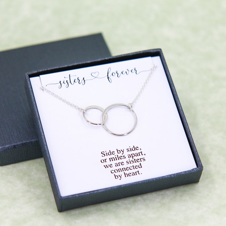 Sister Necklace, Birthday Gifts for Her, Two Sister Necklace, Friendship Necklace, Sister Gift, Best Friend Necklace, Eternity Necklace image 3