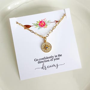 Collier Follow Your Compass, Cadeau pour l'obtention du diplôme New Beginnings, Collier pour l'obtention du diplôme d'études secondaires, Promotion universitaire 2025, L'obtention du diplôme du secondaire