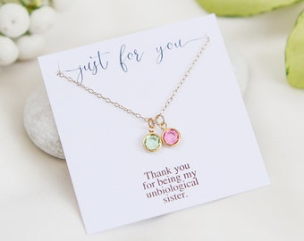 Best Friend Necklace, Couple Birthstone Necklace, Friendship Necklace, Best Friend Birthday, Unbiological Sister, Best Friend Forever