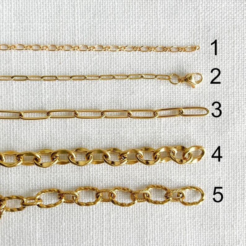 Collier personnalisable à breloques en or, choisissez vos breloques, créez votre propre collier à breloques personnalisé, bijoux d'été, gros collier de style vintage image 8
