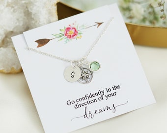 Compass Necklace for Her, Best Friend College Graduation, High School Graduation gift for Daughter, Grad gifts for Girls, Class of 2023