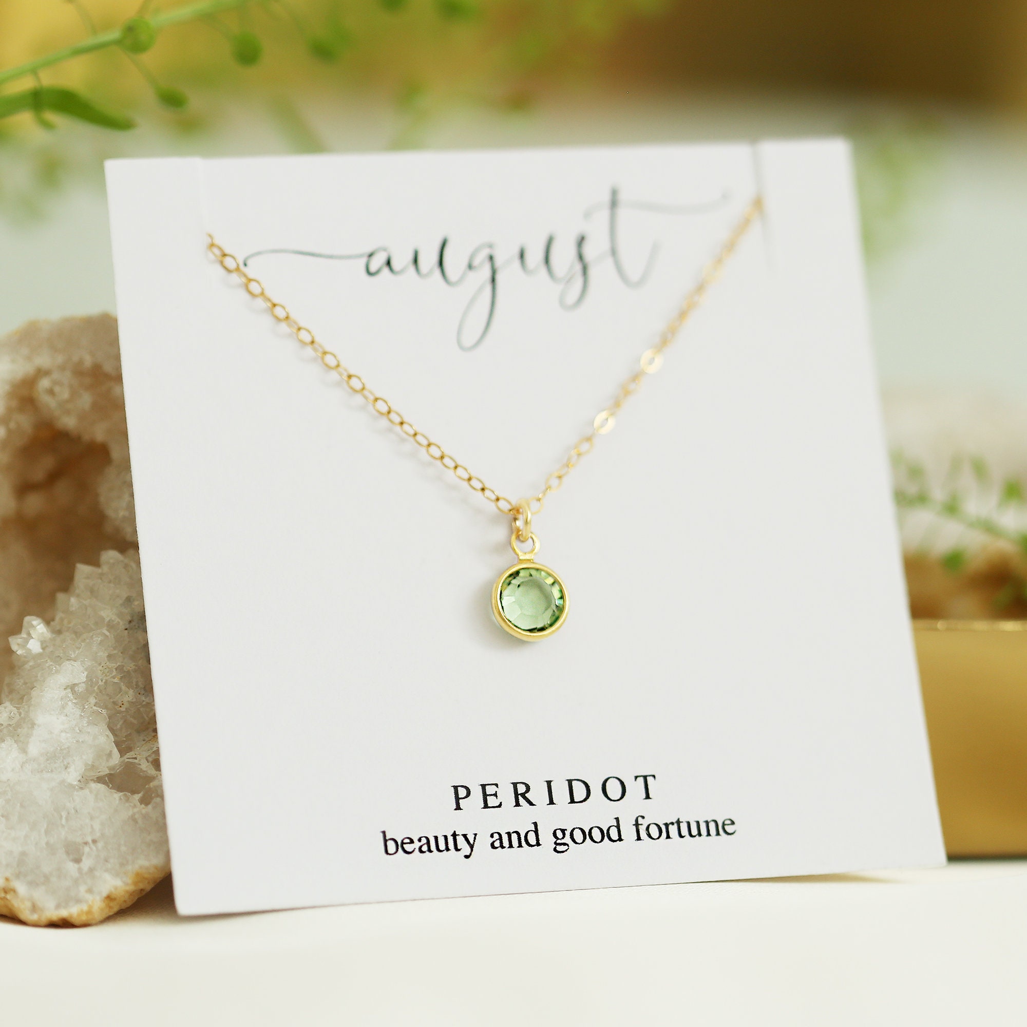 August Birthstone Necklace - Etsy