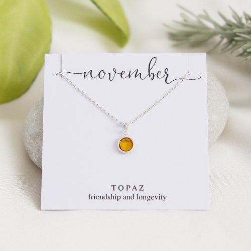 November Birthstone Necklace Topaz 