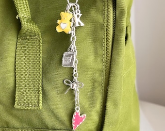 Maak je eigen sleutelhanger, op maat gemaakte zilveren bedel tas, gepersonaliseerde sleutelhangerbedels, tasaccessoire