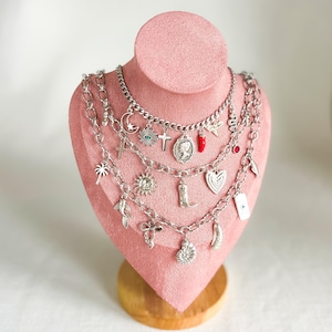 Custom Silver Multi Charm Necklace: Build Your Own Personalized Jewelry