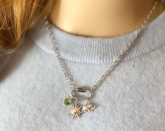 Kundenspezifische Karabiner-Anhänger-Halskette, personalisierter Schmuck im Vintage-Stil, Bauen Sie Ihr Eigenes, 100 wasserdichtes Anti-Trübungsmuster