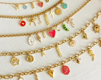 Crea i tuoi gioielli personalizzati, collana con ciondolo in oro, collane con ciondoli con iniziali personalizzate, regali personalizzati