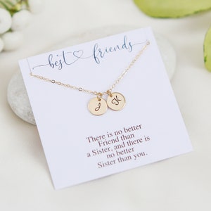 Collar inicial relleno de oro, collar de letras personalizado, regalo de aniversario para el mejor amigo, collar de hermana del alma, regalo de cumpleaños de BFF
