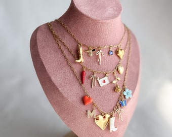 Aangepaste gouden bedelketting, cowboylaarshanger, country-western festivalsieraden