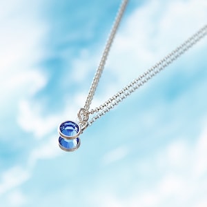 September Birthday Gift for Best Friend, Sapphire Birthstone Necklace for Her, Personalized Jewelry for Women, Minimalist Crystal Pendant