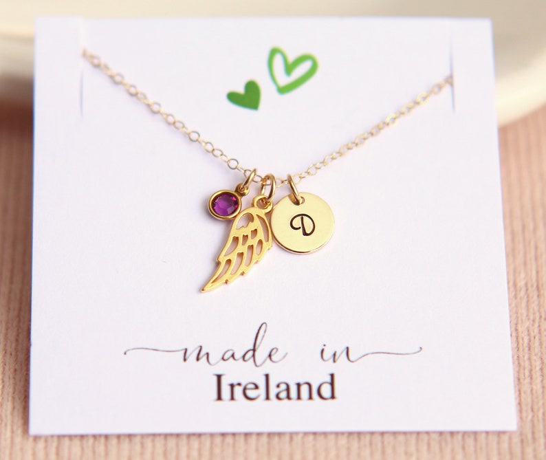 Tiny Angel Wing Necklace Gold Wing Necklace Personalized Etsy