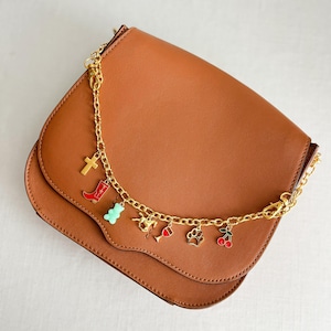 Custom Gold Bag Charm Chain: Personalized Purse Keychain