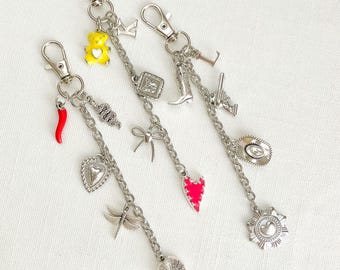 Build Your Own Bag Charm, Custom Initial Keychain, Personalized Handbag Purse Charm