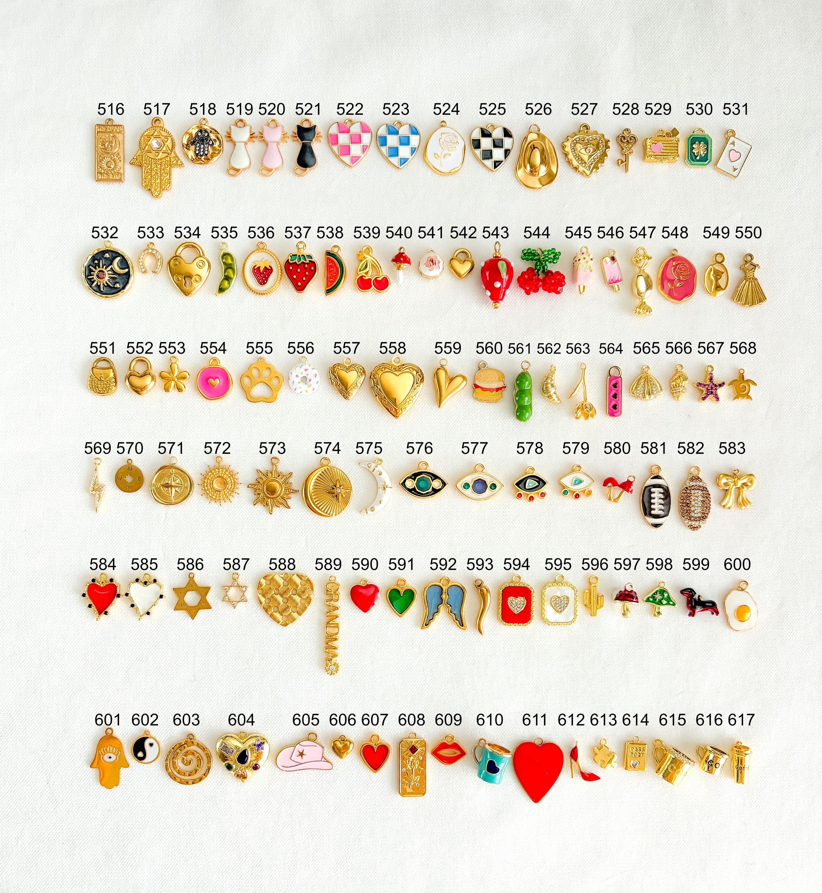 Build Your Own Custom Charm Bracelet, Personalized 18K Gold Charms