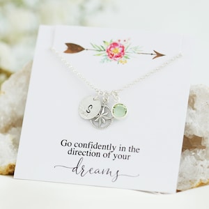 Silver Compass Necklace, Initial Necklace, Graduation Gift for Her, Class of 2025, College Graduation, High School Graduation, Birthday Gift