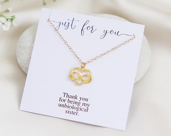 Unbiological Sister Gift, Friendship Necklace, Best Friend Necklace, Soul Sister Necklace, Friend Gift, Birthday Gift for Her, Gold Necklace