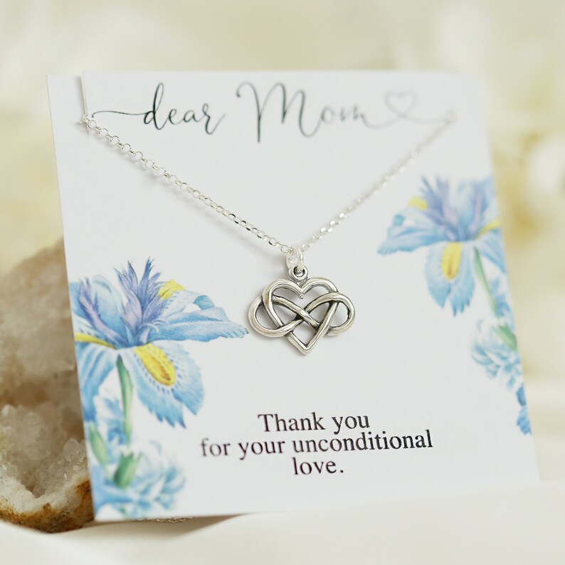 Mom gift from Daughter, Mom Wedding gift, Mother of the bride Necklace, Jewelry Gift for Bonus Mom, Stepmom Necklace gift, Infinity Necklace image 3
