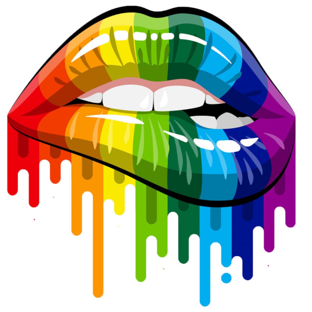 Pegatina de labios lgbt del orgullo gay - Etsy España