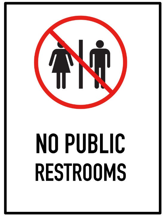 No Public Restrooms Warning Caution Danger Sign Self Adhesive - Etsy Norway
