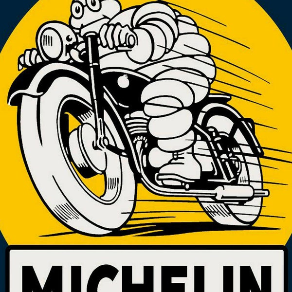 Vintage retro garage michelin man cave self adhesive vinyl sticker