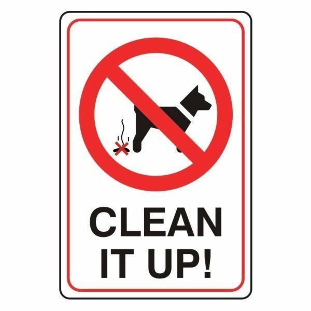 Clean It up Dog Poo Warning Caution Sign Self Adhesive Sticker Etsy