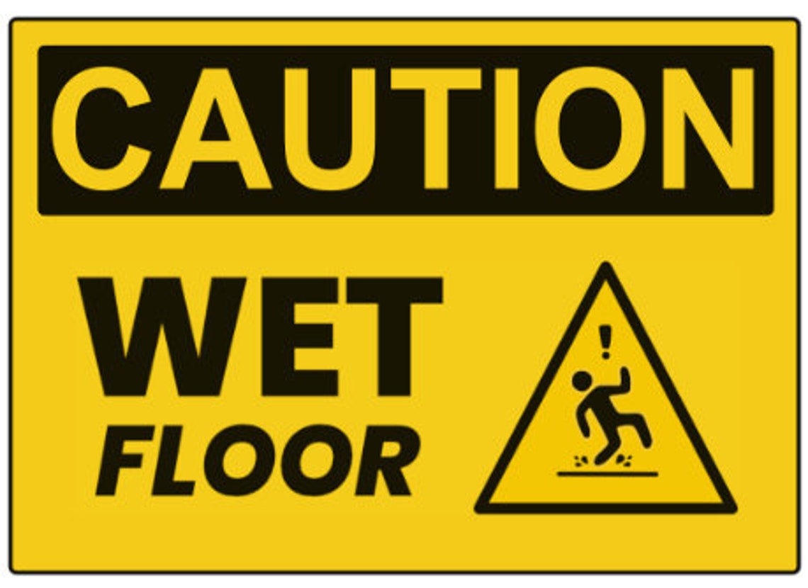 Wet Floor Warning Caution Danger Sign Self Adhesive Sticker Etsy UK