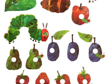 THE HUNGRY CATERPILLAR STICKER WALL DECAL or IRON ON HEAT TRANSFER TSHIRT LOT GR THE HUNGRY CATERPILLAR STICKER WALL DECAL or IRON ON HEAT TRANSFER TSHIRT LOT GR