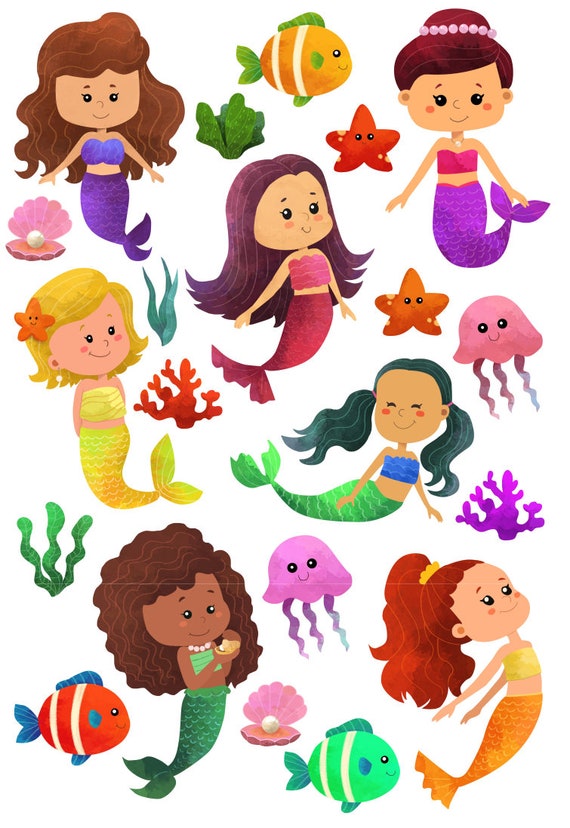 Mermaid Wall Stickers 5 Sizes Available Etsy