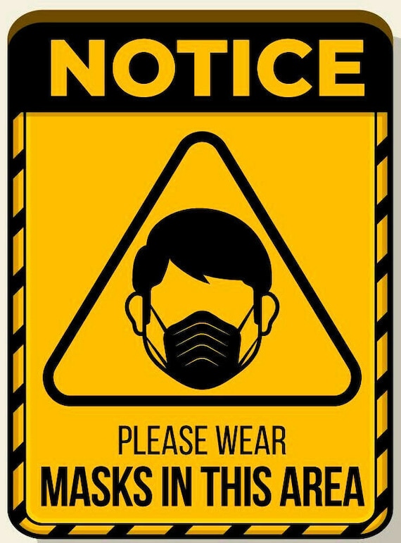 Décor Decals, Stickers & Vinyl Art Home Décor Face Mask No Mask No Entry Warning Caution Danger