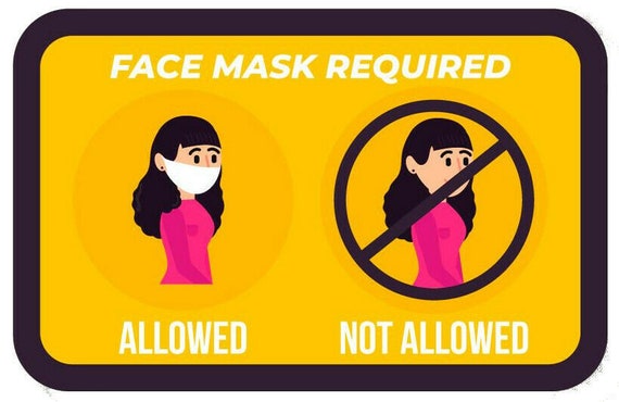 Face Mask No Mask No Entry Warning Caution Danger Sign Self Adhesive Sticker Face Mask No Mask No Entry Warning Caution Danger Sign Self Adhesive Sticker