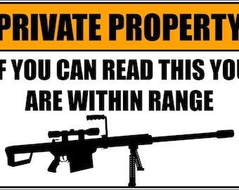 Private property warning sticker notice self adhesive vinyl funny