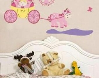 Princess Carriage Large Nursery Wall Sticker Decoration Wall Art