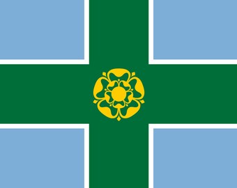 Derbyshire flag sticker self adhesive