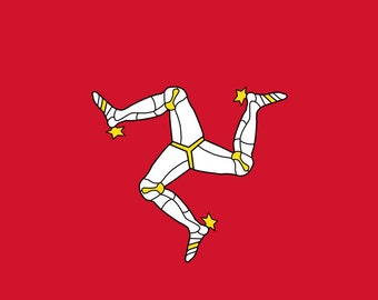 Isle of man flag sticker self adhesive