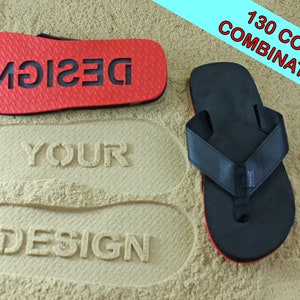 Design Your Own Multi-Color Sand Imprint Sandals Choose separate colors for the Upper and Bottom Sole Available in 130 Color Combinations image 1