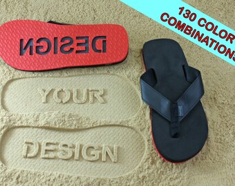 Design Your Own Multi-Color Sand Imprint Sandals - Choose separate colors for the Upper and Bottom Sole! Available in 130 Color Combinations