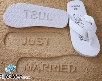 JUST MARRIED - Wedding & Honeymoon Sandals. Ready to Ship *check size chart, see 3rd product photo*
