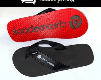 Corporate  Sand Imprint Sandals - Flip flops with optional strap or heel printing logo