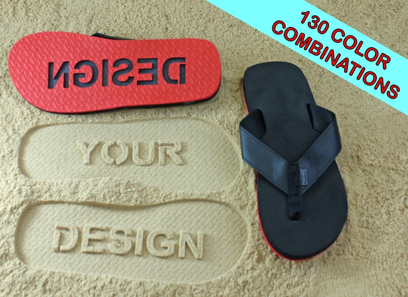 Design Your Own Multi-Color Sand Imprint Sandals Choose separate colors for the Upper and Bottom Sole Available in 130 Color Combinations image 1