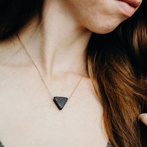 Essential Oil Necklace, Triangle Lava Stone Necklace, Aromatherapy Diffuser Necklace, Women's Anxiety Relief Jewelry and Gifts image 7