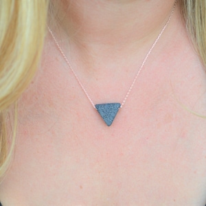 Essential Oil Necklace, Triangle Lava Stone Necklace, Aromatherapy Diffuser Necklace, Women's Anxiety Relief Jewelry and Gifts image 4