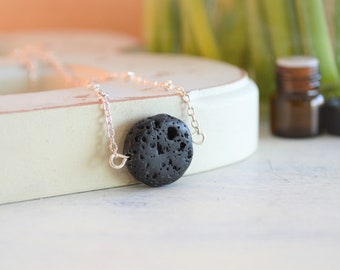 Lava Stone Necklace, Essential Oil Necklace, Diffuser Necklace